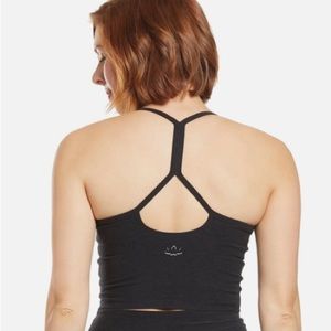 Spacedye Slim Racerback Cropped Tank in Black